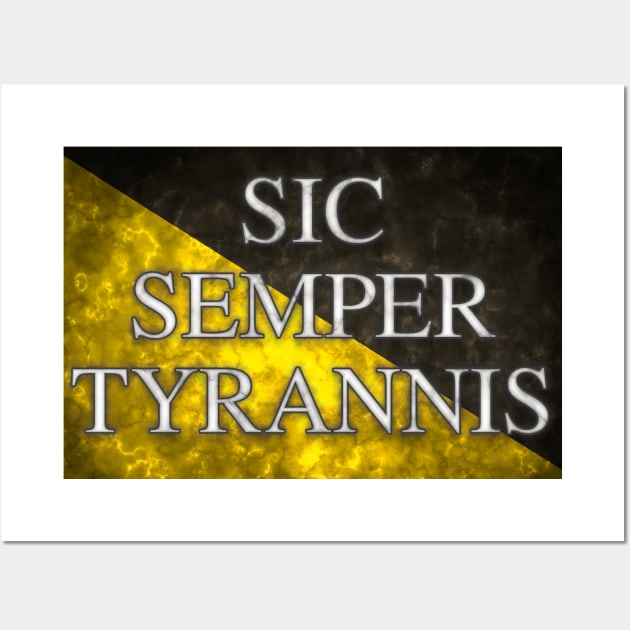 Sic Semper Tyrannis - Anarcho Capitalism Flag Wall Art by SolarCross